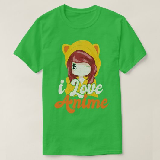 Chibi I Love Anime T-shirt (Design voorkant)