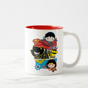 Chibi is klaar voor actie! tweekleurige koffiemok