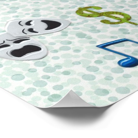 Chibi Izumi met collage achtergrond Poster (Hoek)