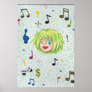 Chibi Izumi met collage achtergrond Poster