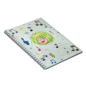 Chibi Izumi w. collage Background Notitieboek (Rechterzijde)