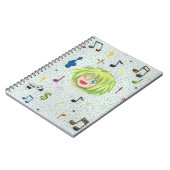 Chibi Izumi w. collage Background Notitieboek (Linkerzijde)