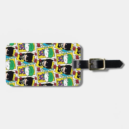 Chibi Joker en Batman-spelkaartpatroon Bagagelabel (Voorkant horizontaal)