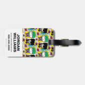 Chibi Joker en Batman-spelkaartpatroon Bagagelabel (Achterkant horizontaal)