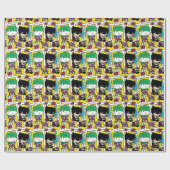 Chibi Joker en Batman-spelkaartpatroon Cadeaupapier (Vlak)