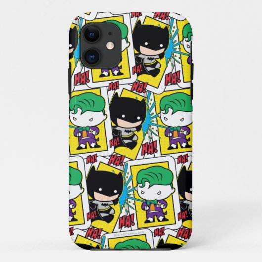 Chibi Joker en Batman-spelkaartpatroon Case-Mate iPhone Case (Achterkant)