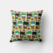 Chibi Joker en Batman-spelkaartpatroon Kussen (Achterkant)