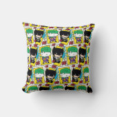 Chibi Joker en Batman-spelkaartpatroon Kussen (Voorkant)