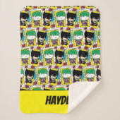 Chibi Joker en Batman-spelkaartpatroon Sherpa Deken (Voorkant)