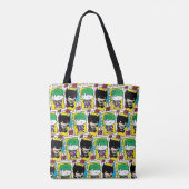 Chibi Joker en Batman-spelkaartpatroon Tote Bag (Achterkant)