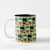 Chibi Joker en Batman-spelkaartpatroon Tweekleurige Koffiemok (Links)