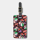 Chibi Joker en Harley Heart Pattern Bagagelabel (Voorkant verticaal)