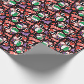 Chibi Joker en Harley Heart Pattern Cadeaupapier (Hoek)