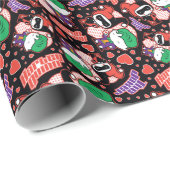 Chibi Joker en Harley Heart Pattern Cadeaupapier (Rol Hoek)