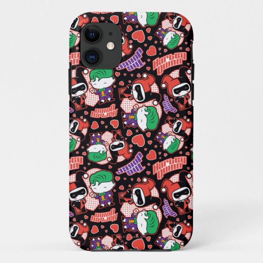 Chibi Joker en Harley Heart Pattern Case-Mate iPhone Case (Achterkant)