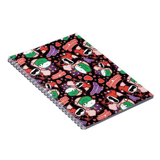Chibi Joker en Harley Heart Pattern Notitieboek (Rechterzijde)
