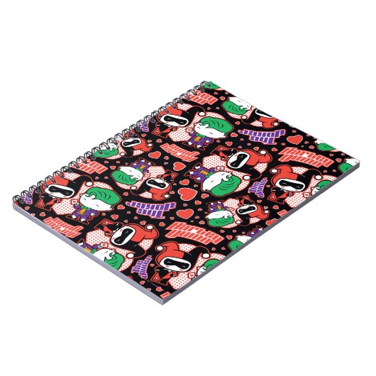 Chibi Joker en Harley Heart Pattern Notitieboek (Linkerzijde)