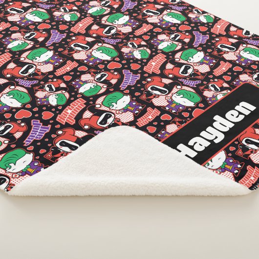 Chibi Joker en Harley Heart Pattern Sherpa Deken (3/4)