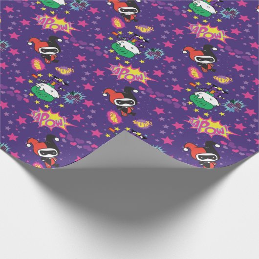 Chibi Joker en Harley Pattern Cadeaupapier (Hoek)