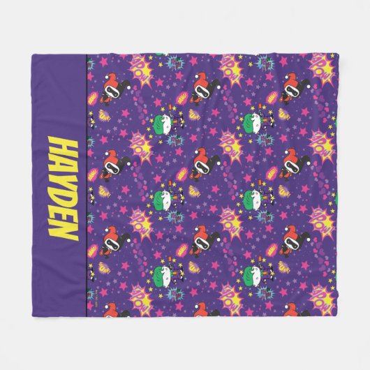 Chibi Joker en Harley Pattern Fleece Deken (Voorkant (Horizontaal))