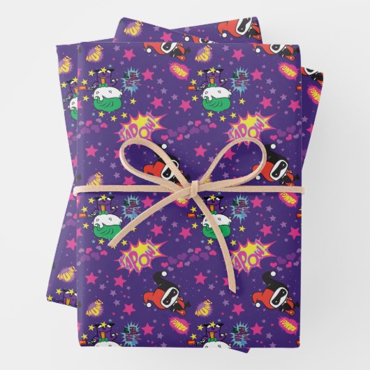 Chibi Joker en Harley Pattern Inpakpapier Vel (In situ)