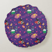 Chibi Joker en Harley Pattern Rond Kussen (Achterkant)