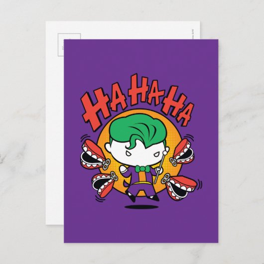 Chibi Joker met Speelgoed Teeth Briefkaart (Voorkant / Achterkant)