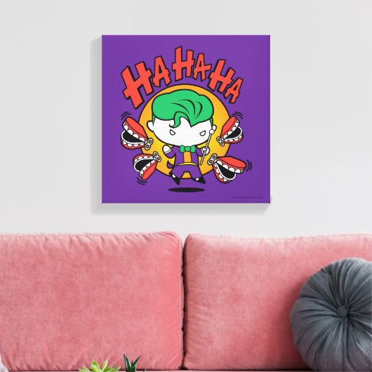 Chibi Joker met Speelgoed Teeth Canvas Afdruk (Insitu (Woonkamer))