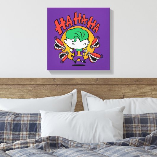 Chibi Joker met Speelgoed Teeth Canvas Afdruk (Insitu (Slaapkamer))