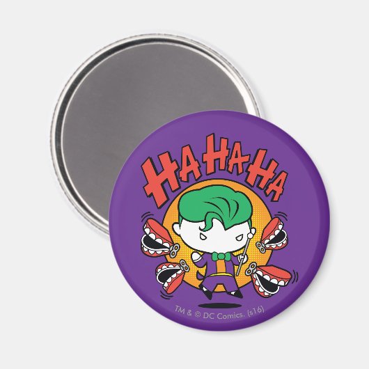 Chibi Joker met Speelgoed Teeth Magneet (Voorkant / Achterkant)