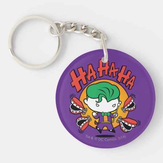 Chibi Joker met Speelgoed Teeth Sleutelhanger (Voorkant)