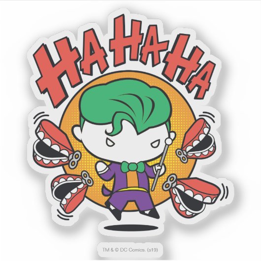 Chibi Joker met Speelgoed Teeth Sticker (Voorkant)