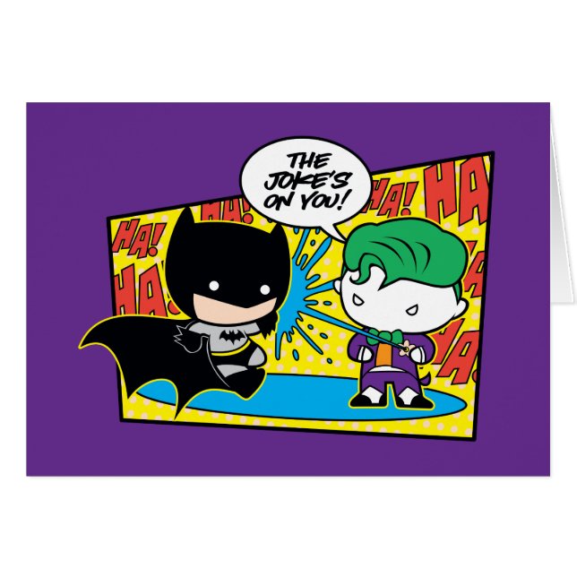 Chibi Joker Pranking Chibi Batman (Voorkant Horizontaal)