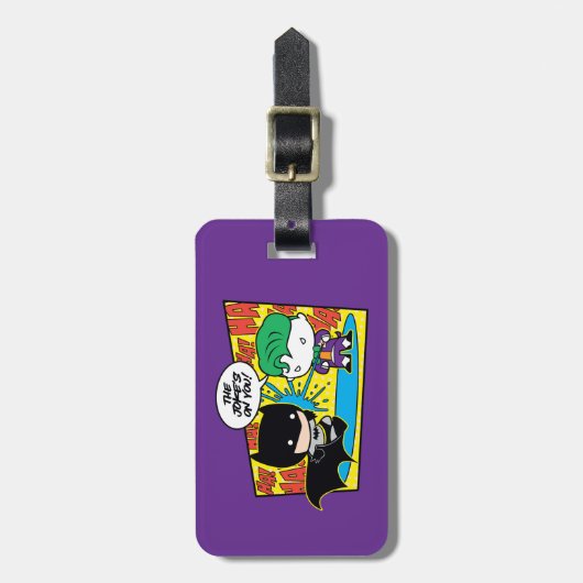 Chibi Joker Pranking Chibi Batman Bagagelabel (Voorkant verticaal)