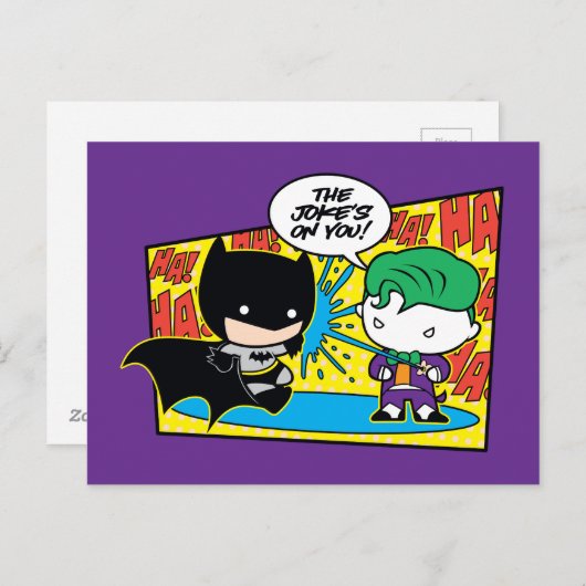 Chibi Joker Pranking Chibi Batman Briefkaart (Voorkant / Achterkant)