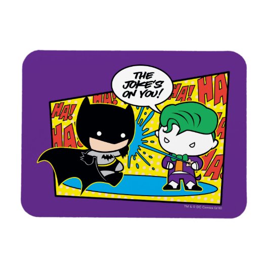 Chibi Joker Pranking Chibi Batman Magneet (Horizontaal)