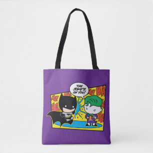 Chibi Joker Pranking Chibi Batman Tote Bag