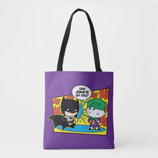 Chibi Joker Pranking Chibi Batman Tote Bag (Voorkant)