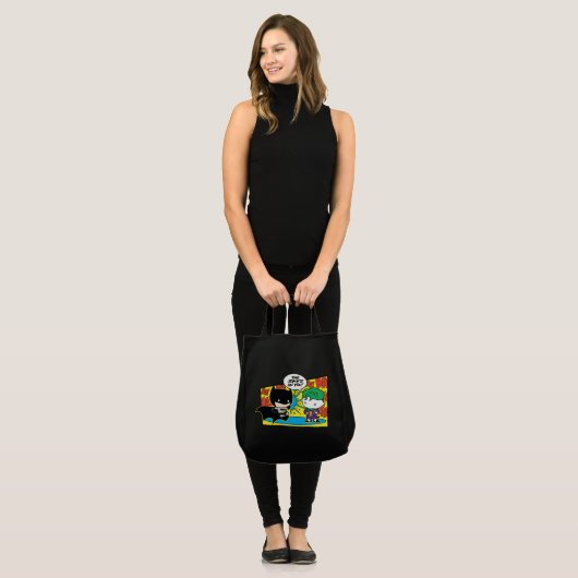 Chibi Joker Pranking Chibi Batman Tote Bag (Voorkant (model))