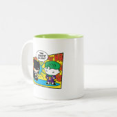 Chibi Joker Pranking Chibi Batman Tweekleurige Koffiemok (Voorkant links)