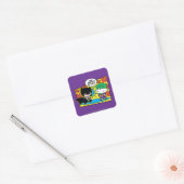 Chibi Joker Pranking Chibi Batman Vierkante Sticker (Envelop)