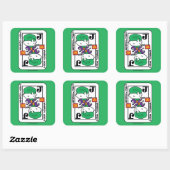 Chibi Joker-spelkaart Vierkante Sticker (Vel)