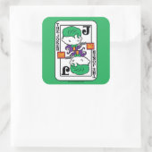 Chibi Joker-spelkaart Vierkante Sticker (Tas)
