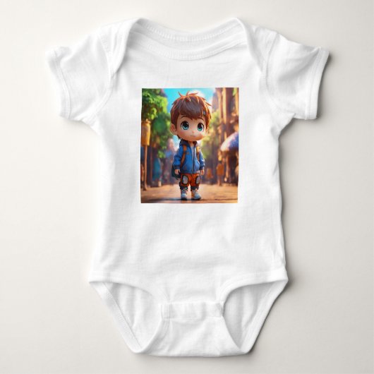Chibi Jongen in 4D: Levensechte Realiteit T-Shirt (Voorkant)