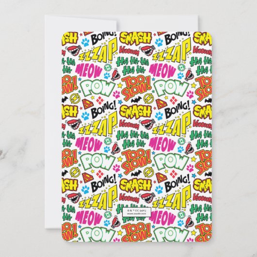 Chibi Justice League Birthday Invitation Kaart (Achterkant)