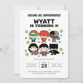 Chibi Justice League Birthday Invitation Kaart (Voorkant)