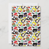 Chibi Justice League Chalkboard Baby shower Kaart (Achterkant)