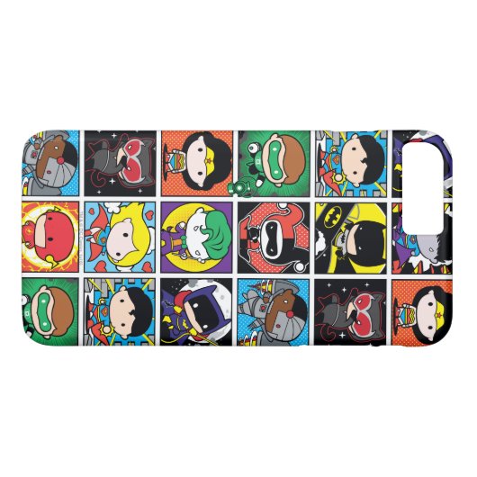 Chibi Justice League Character Pattern Case-Mate iPhone Case (Achterkant (Horizontaal))