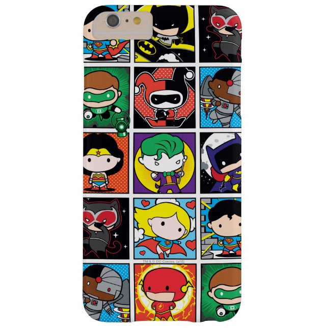 Chibi Justice League Character Pattern Case-Mate iPhone Case (Achterkant)