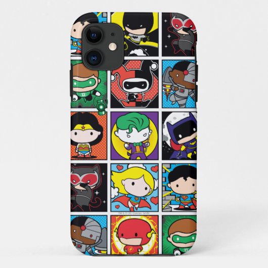 Chibi Justice League Character Pattern Case-Mate iPhone Case (Achterkant)